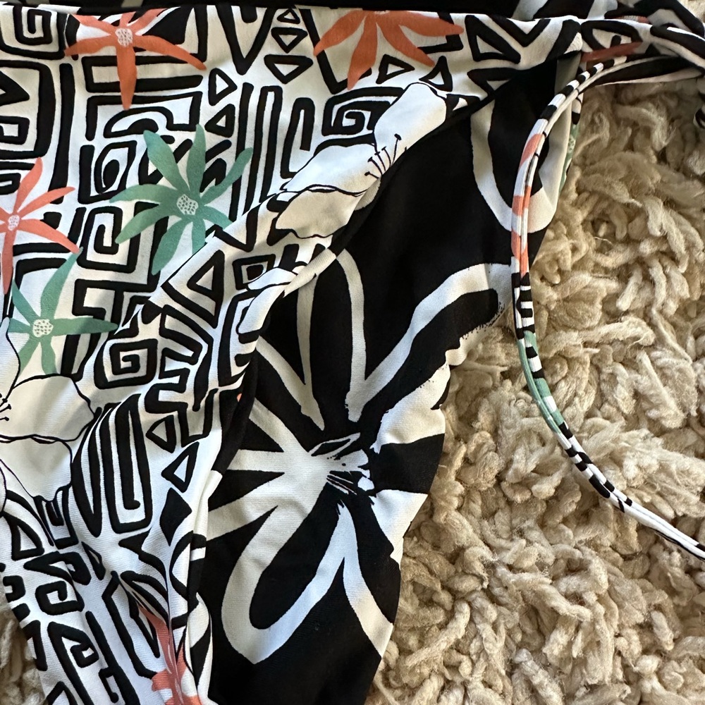 Volcom Black and White Reversible Bikini Bottom